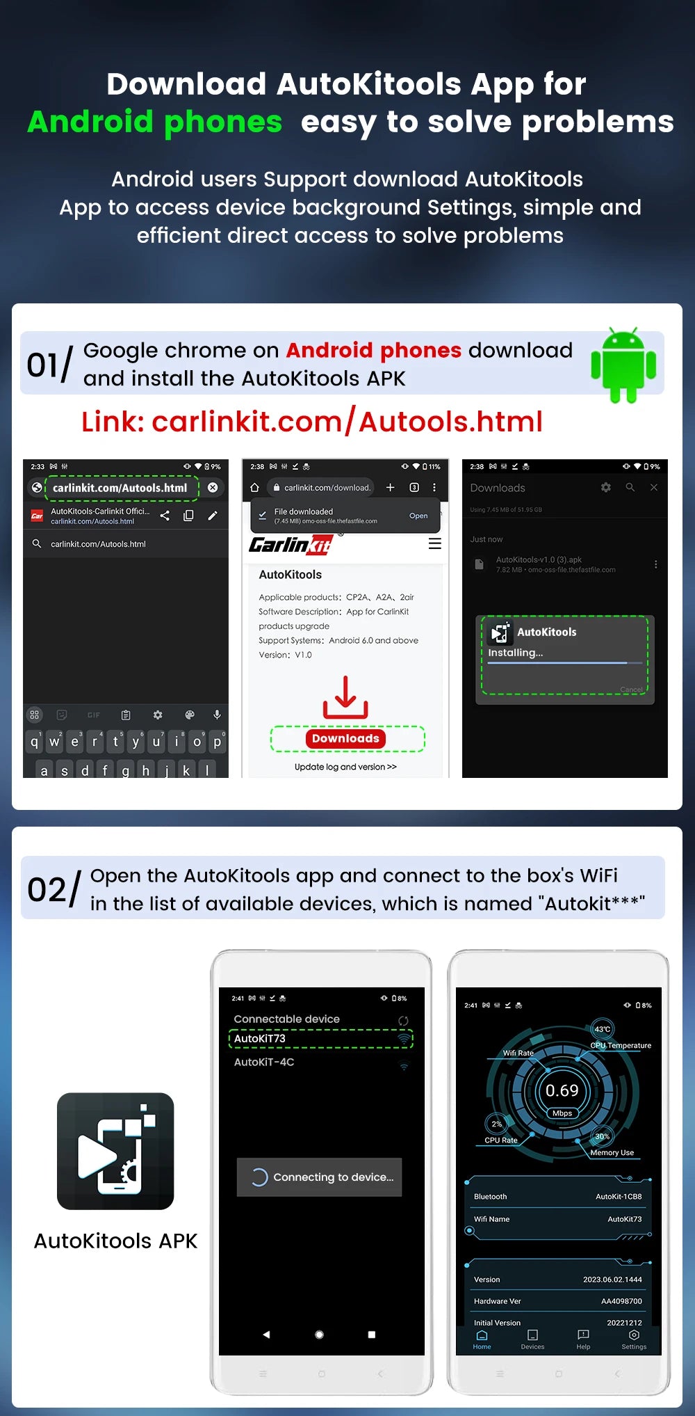 CarlinKit Wireless CarPlay & Android Auto Adapter | 5.0 / 4.0 | Plug & Play, Auto-Connect
