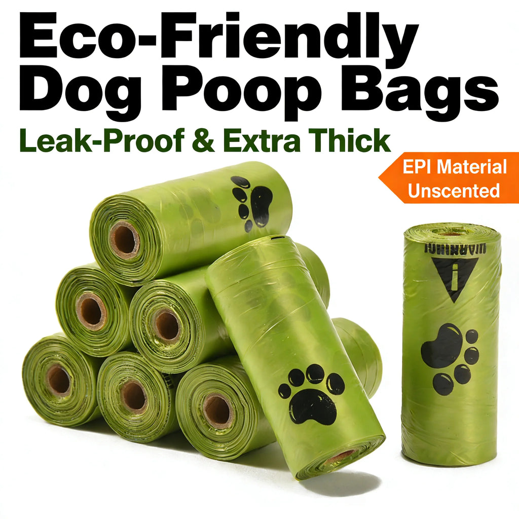 Eco-Friendly Dog Waste Bags | Extra Thick, Leak-Proof & Unscented | EPI Biodegradable Poop Bags for Dog Walking
