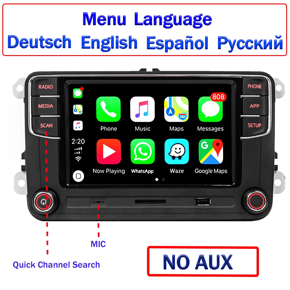 SCUMAXCON RCD360 Series Car Stereo for VW & Skoda | CarPlay, Android Auto, Bluetooth, RVC | Drop-In Replacement