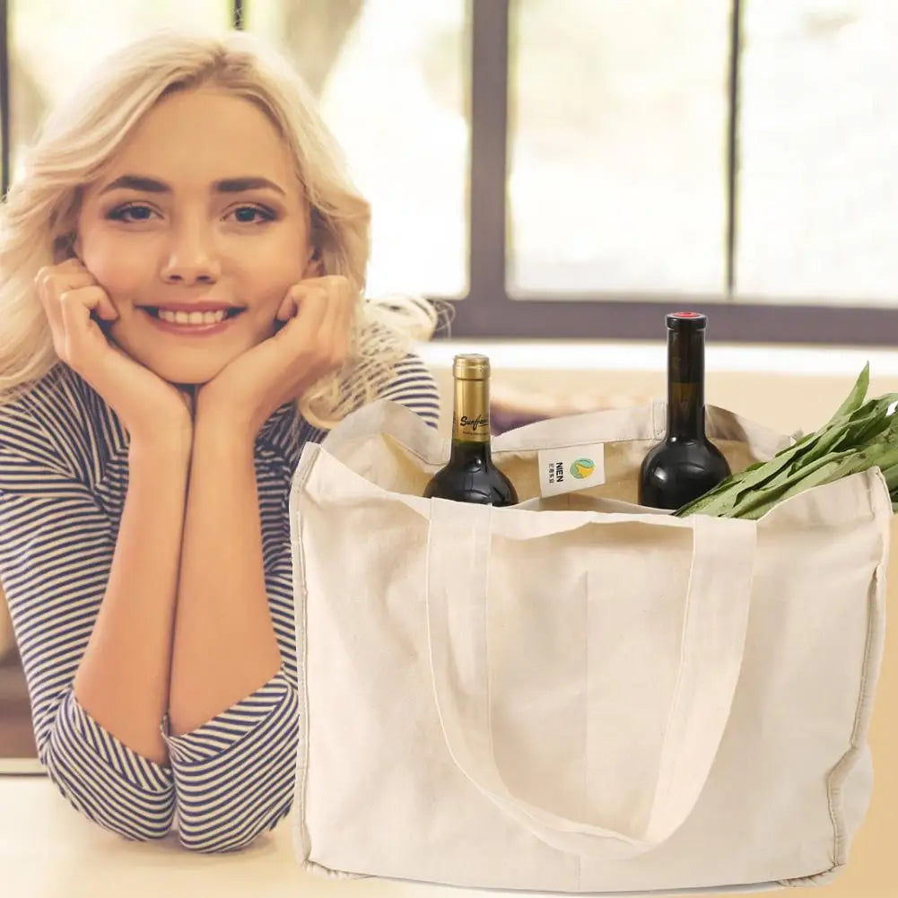 100% Cotton Supermarket Shopping Bag Reusable Grocery Shopping Bags