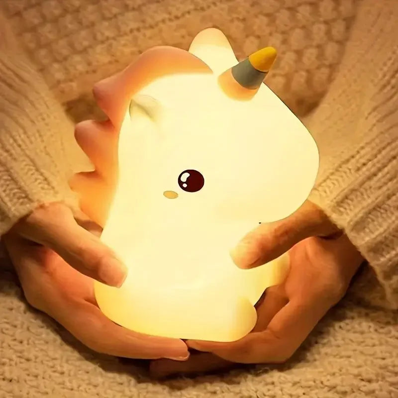 Cute Axolotl LED Night Light - Soft Silicone Mood Lamp for Bedroom Decor