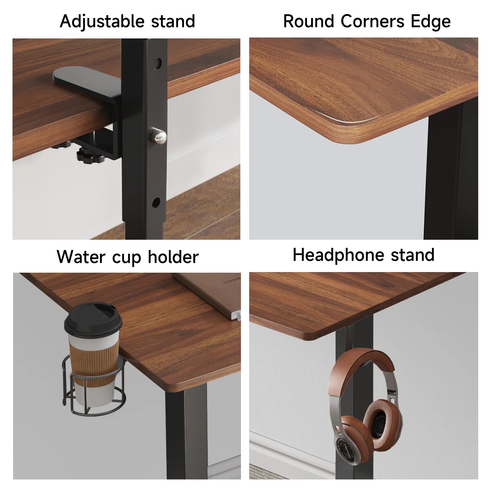 Standing Desk with Dual Monitor Shelves - Ergonomic Workstation with 2 Adjustable Shelves