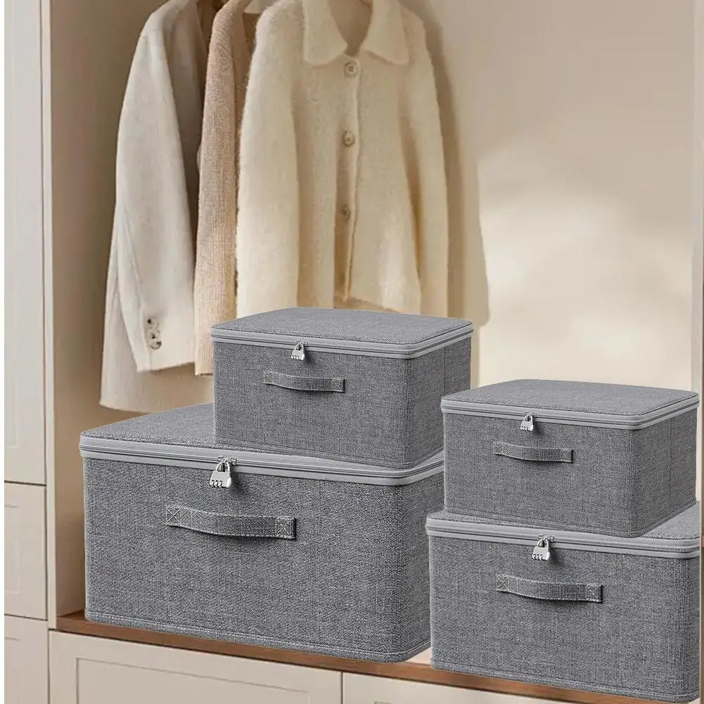 Lockable Clothes Organizer - Secure Wardrobe Storage Box with Password Lock