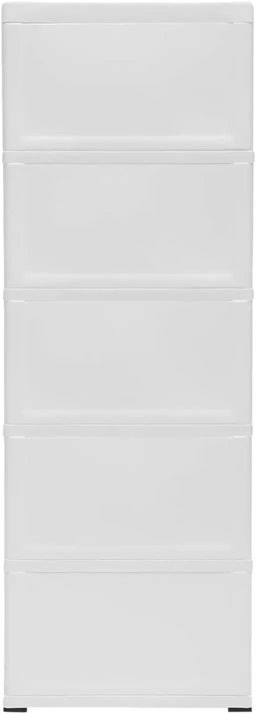 5-Tier Narrow Plastic Wardrobe - Slim Storage Cabinet for Small Spaces & Closets