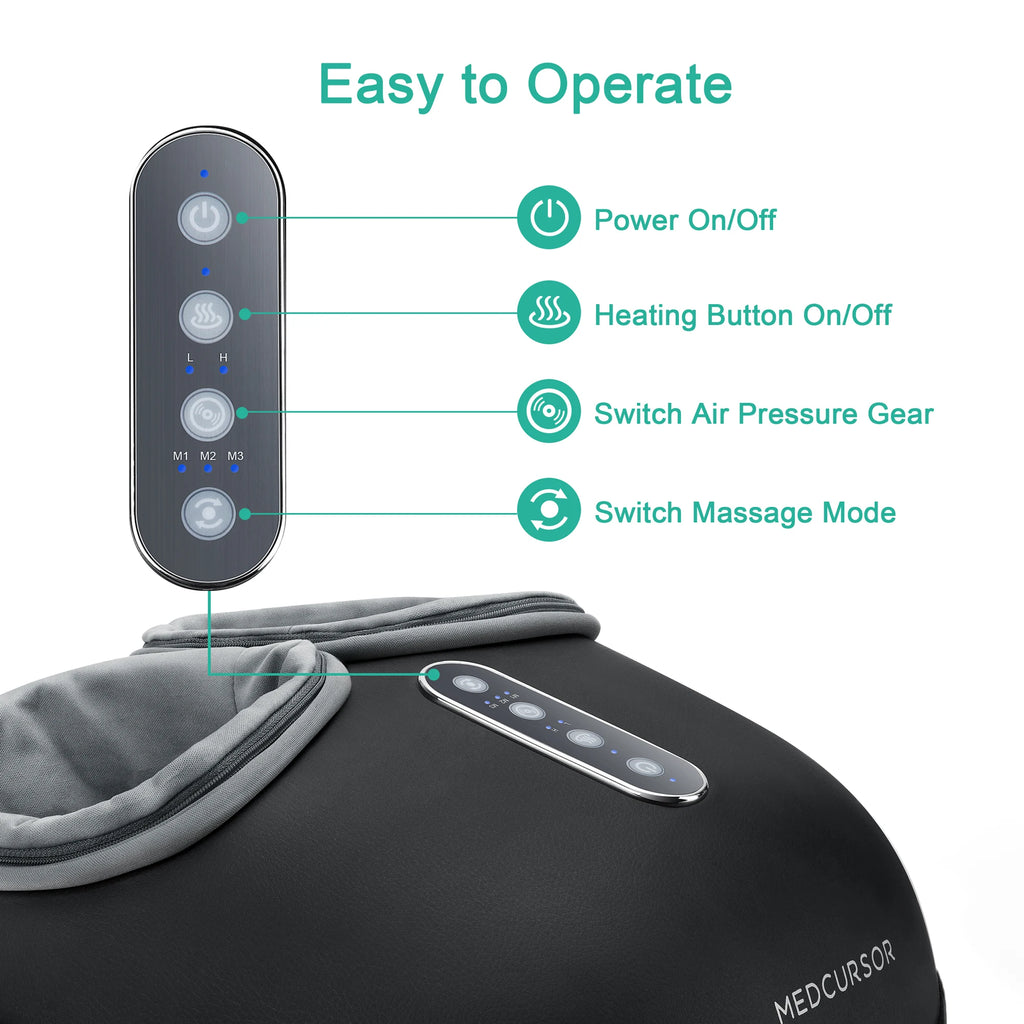 Medcursor Shiatsu Foot Massager - Deep Tissue Kneading Machine with Heat Roller