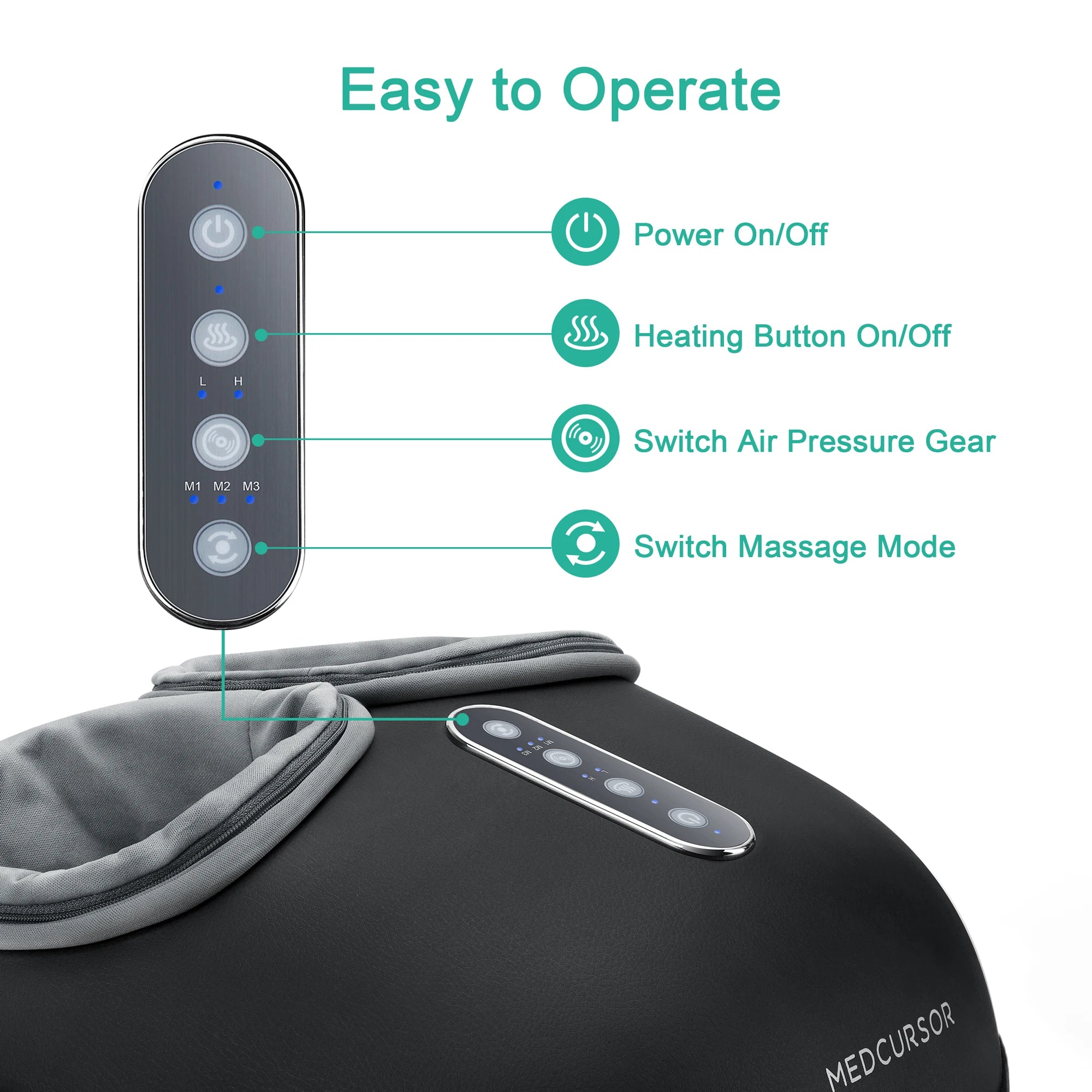 Medcursor Shiatsu Foot Massager - Deep Tissue Kneading Machine with Heat Roller