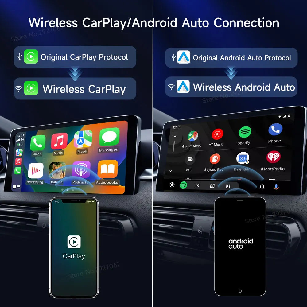 CarlinKit Wireless CarPlay & Android Auto Adapter | 5.0 / 4.0 | Plug & Play, Auto-Connect