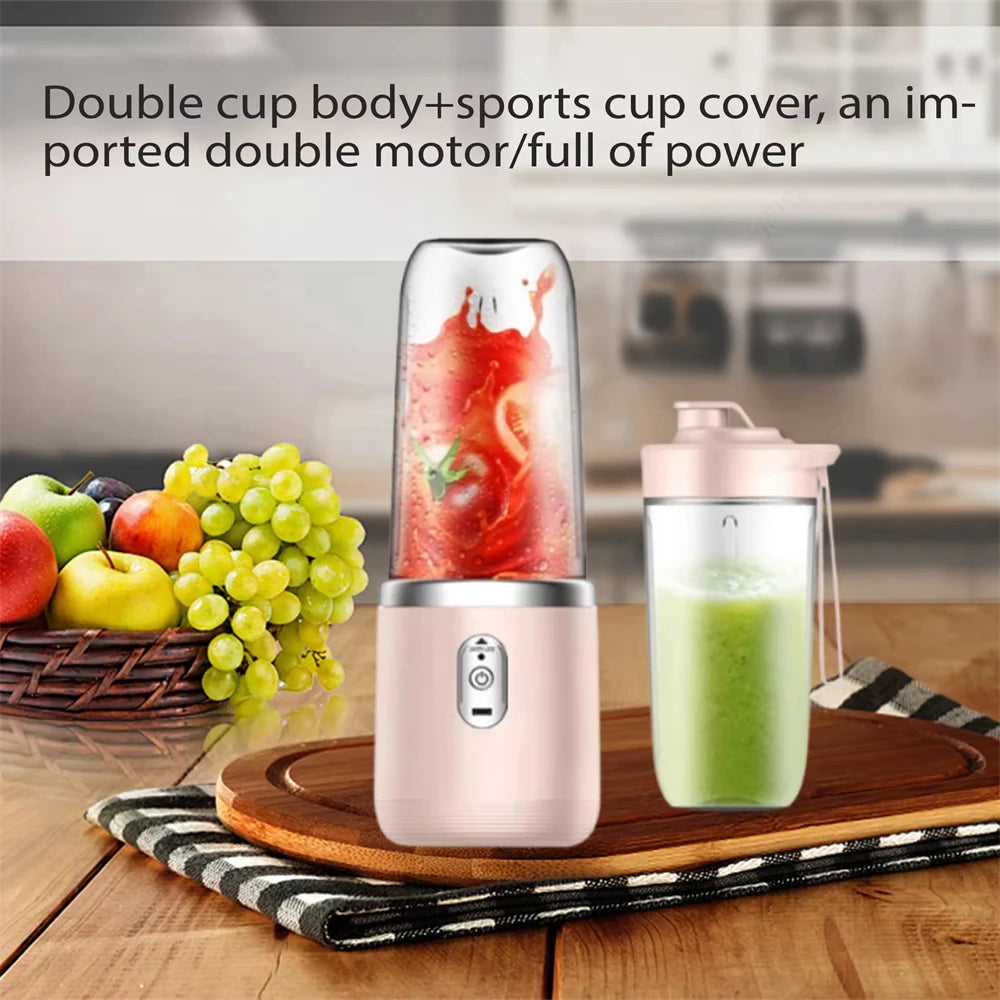 Portable Electric Juicers Blue Pink ABS Cup Multifunction