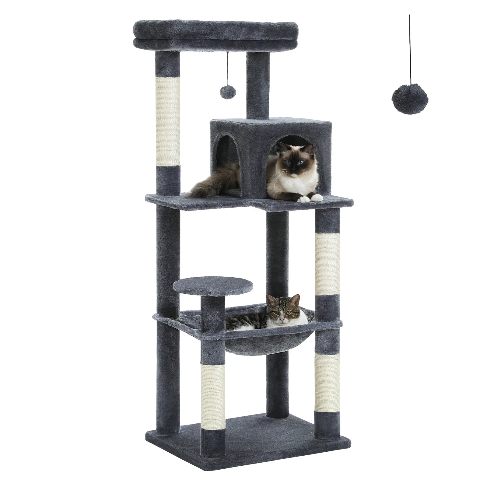 PAWZ Road 5-Level Cat Tree Tower | Large Hammock, Sisal Scratching Posts & Cozy Condo for Indoor Cats