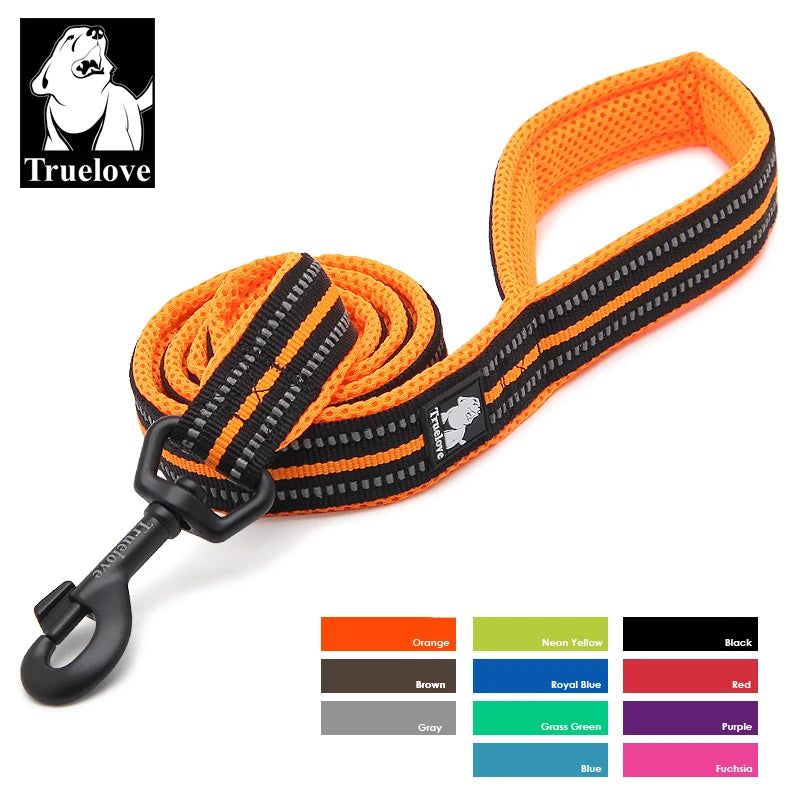 Truelove Soft Pet Leash Reflective Nylon Mesh Padded Puppy Large Dog or Cat Walking Training