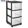 3-Drawer Clear Plastic Storage Cart - Rolling Organizer with Transparent Drawers
