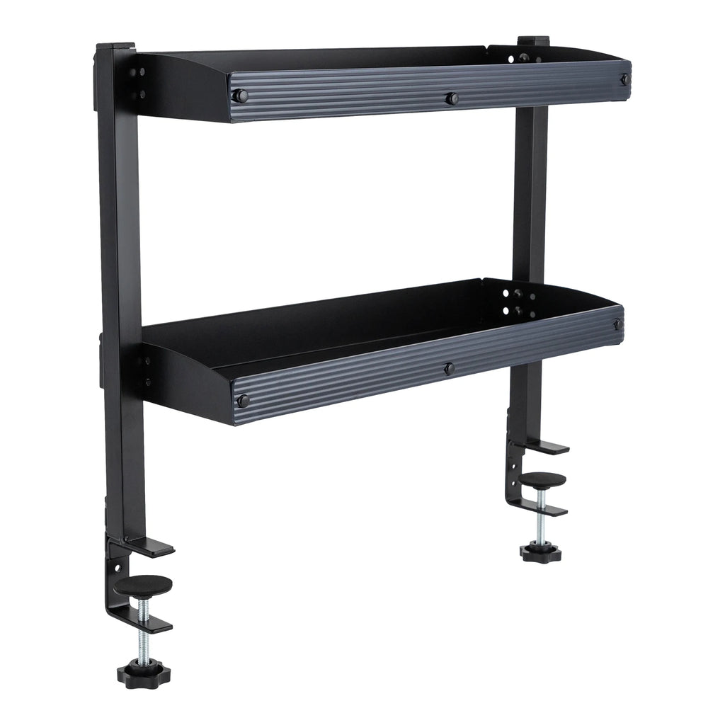 Clamp-on Desk Shelf - Above or Under Table Corner Shelves Organizer
