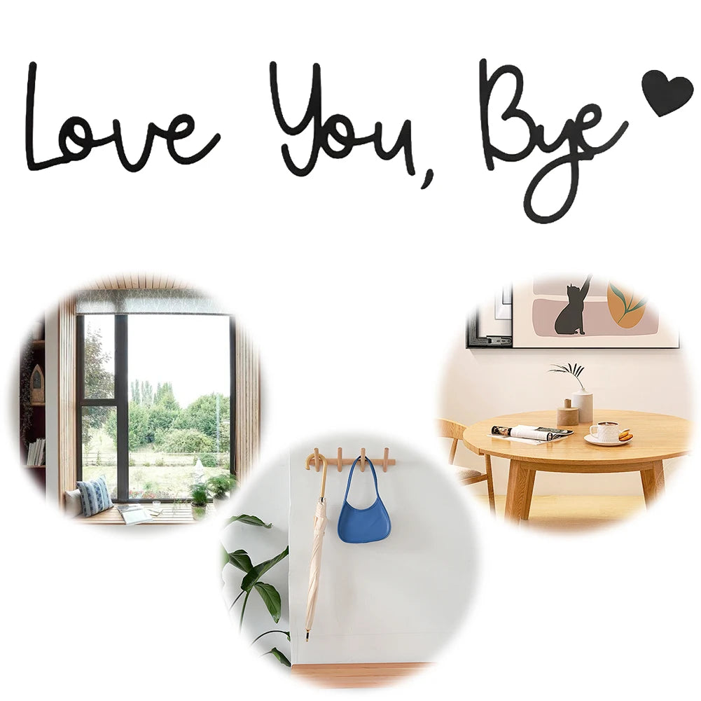 Love You Bye Wood Sign Wall Decoration Valentine Decorations for Home