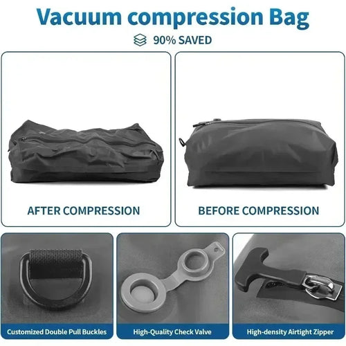 17L Vacuum Compression Bags with Electric Pump - Reusable Space-Saving Storage for Travel & Home