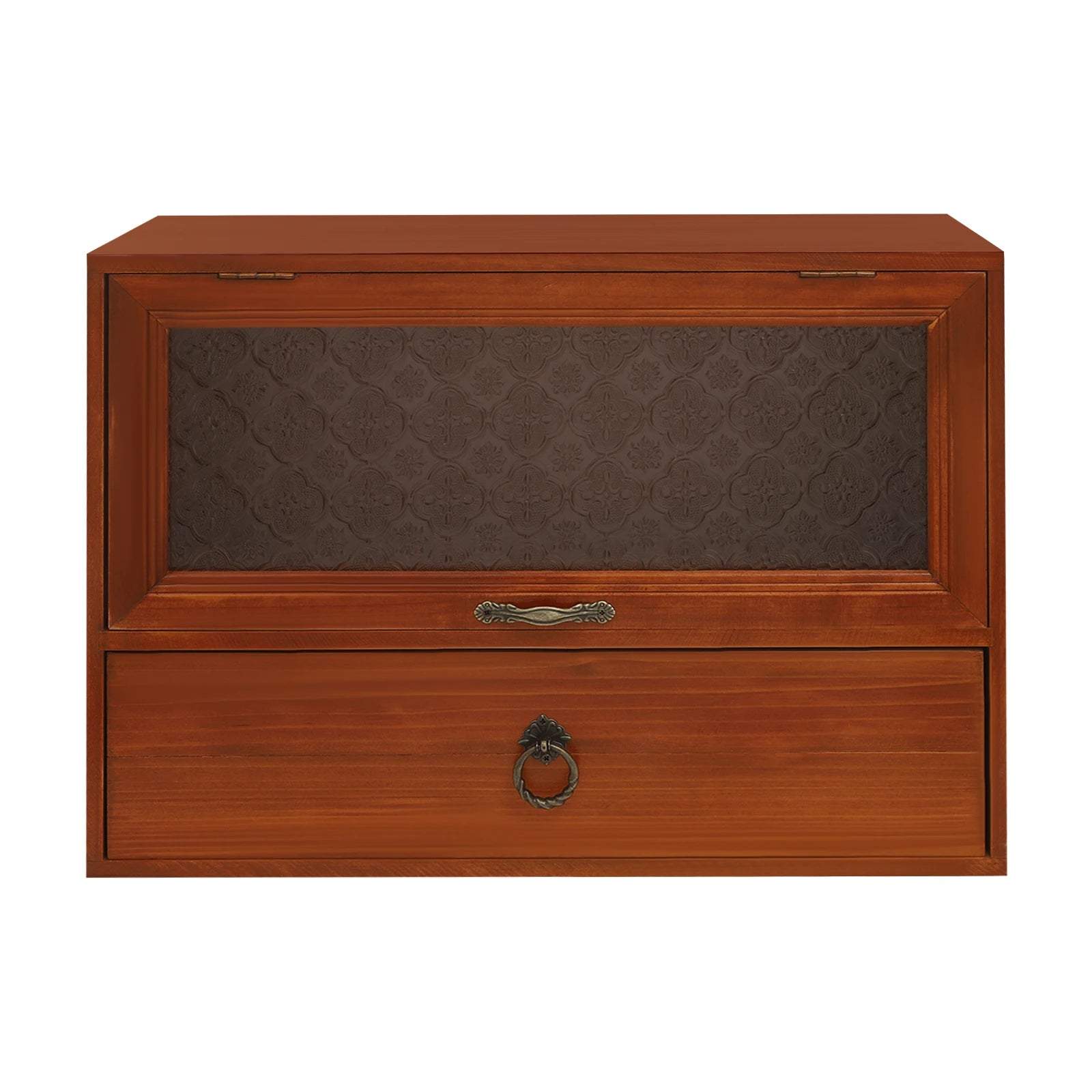 2-Tier Vintage Storage Drawer - Tabletop Organizer Cabinet for Jewelry & Small Accessories