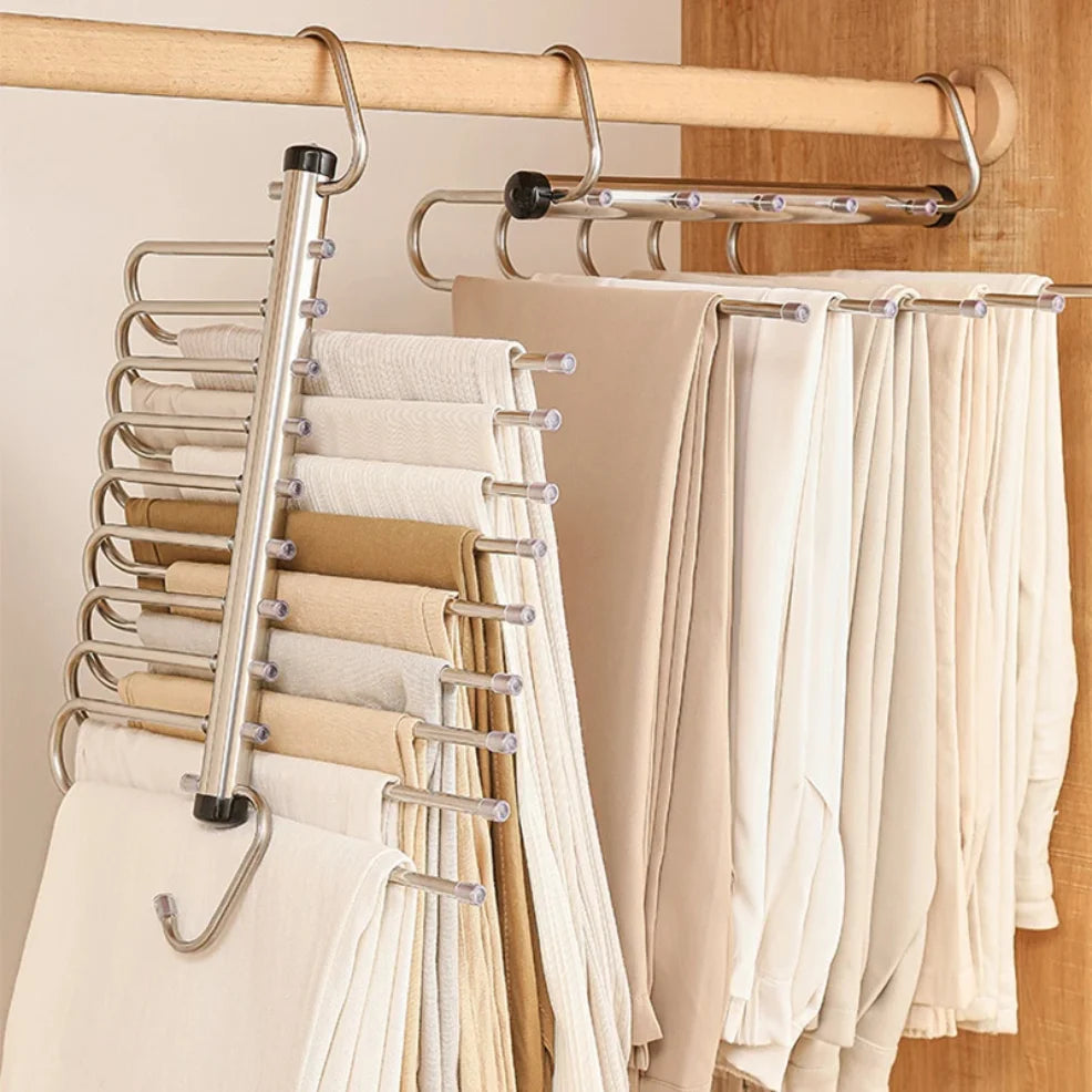 Magic Folding Pants Hangers - 5-in-1 Space-Saving Multi-Layer Clothes Hanger