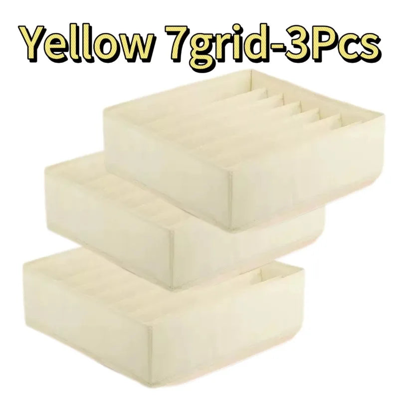 Wardrobe Underwear Organizer - Divided Storage Bins for Socks, Bras & Ties