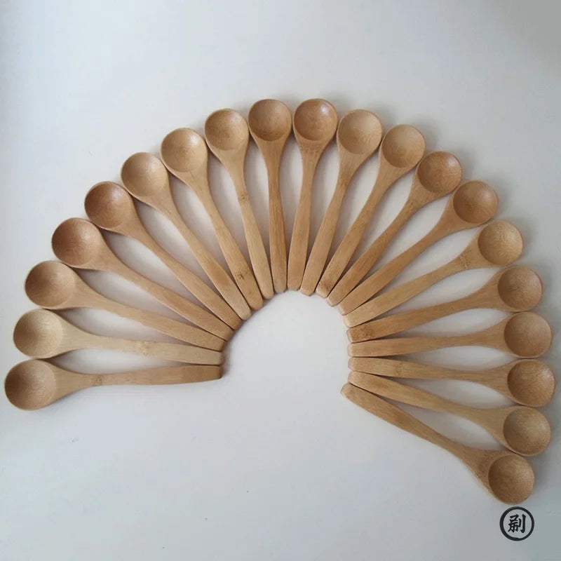 10-Piece Natural Bamboo Honey Dipper Set - Eco-Friendly Wooden Stirring Spoons for Tea, Coffee & Desserts