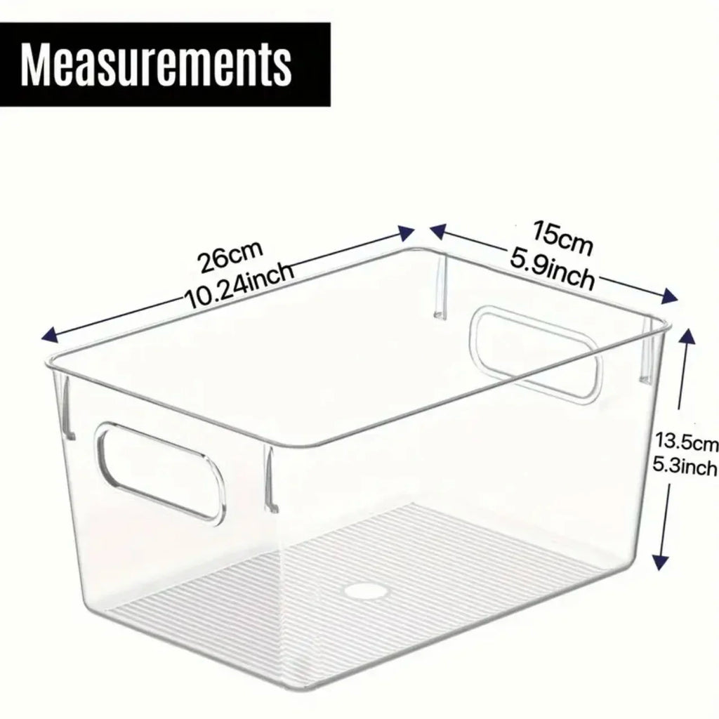 4-Pack Clear Plastic Storage Bins - Stackable Home & Office Organization Containers