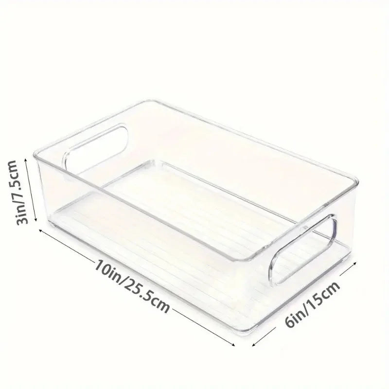 Transparent Fridge Organizer Bins - Clear Food Storage Containers for Pantry & Kitchen