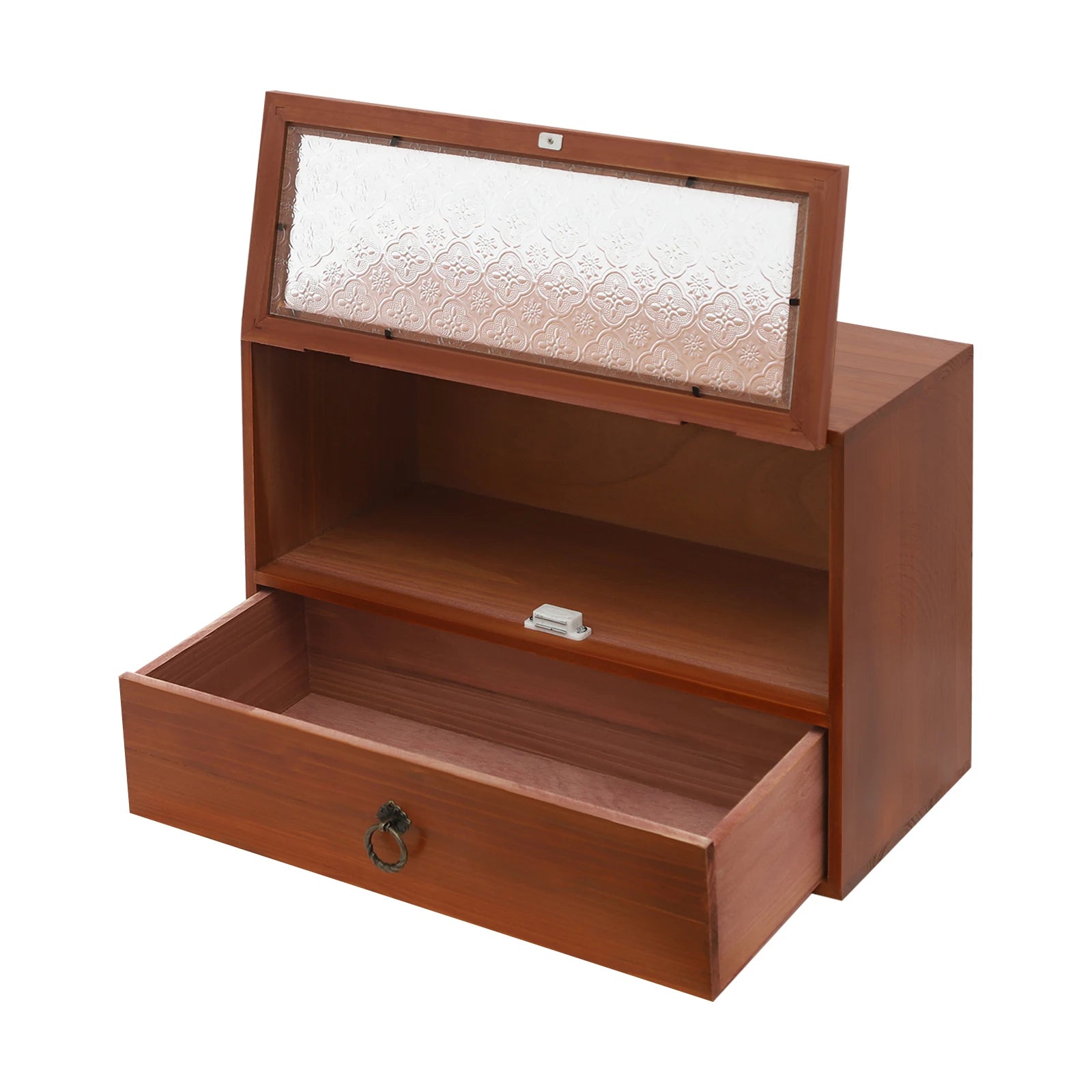 2-Tier Vintage Storage Drawer - Tabletop Organizer Cabinet for Jewelry & Small Accessories