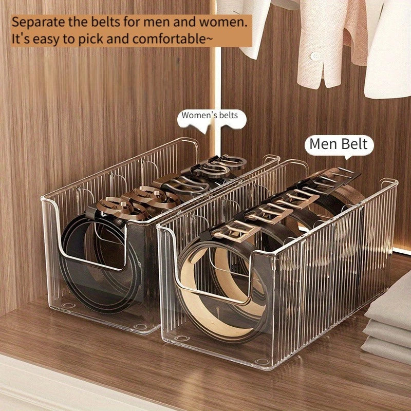 5-Grid Belt Organizer - Space-Saving Belt Storage Rack for Closet