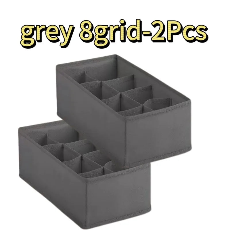 Wardrobe Underwear Organizer - Divided Storage Bins for Socks, Bras & Ties
