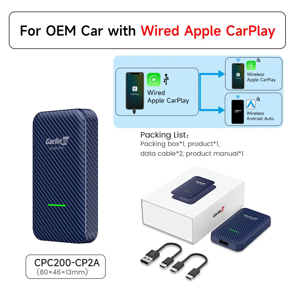CarlinKit Wireless CarPlay & Android Auto Adapter | 5.0 / 4.0 | Plug & Play, Auto-Connect