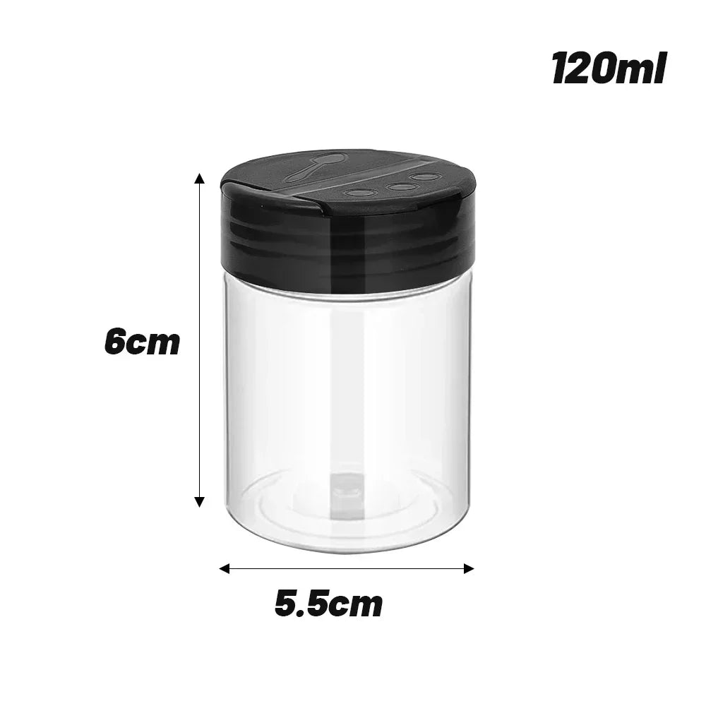 24-1PCS Transparent Seasoning Jars Reusable
