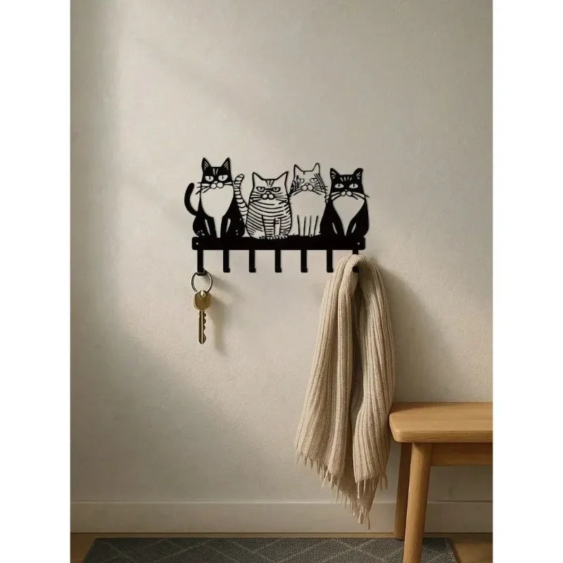 Cat Wall Hooks Set - Cute Kitty Decor