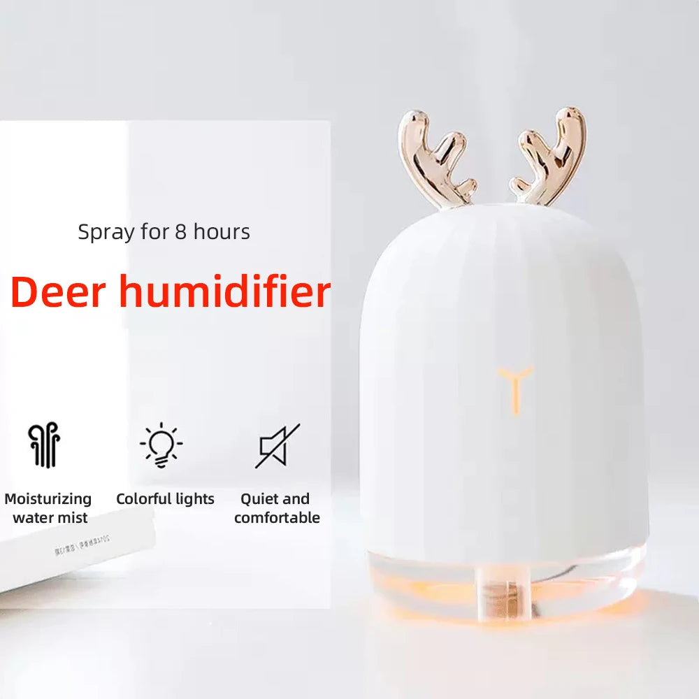 Mini Deer Humidifier & Diffuser - Portable USB Aromatherapy with LED Lights