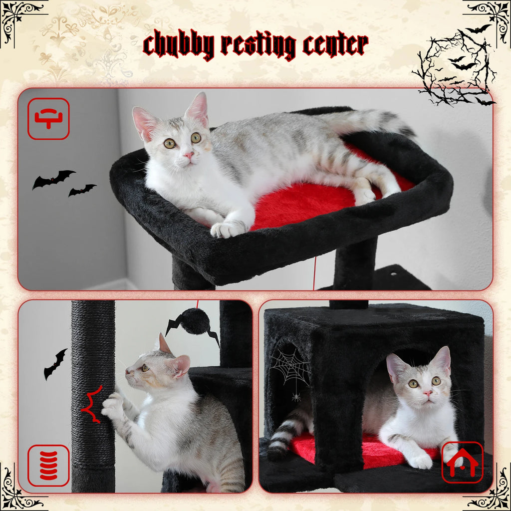 PAWZ Road 5-Level Cat Tree Tower | Large Hammock, Sisal Scratching Posts & Cozy Condo for Indoor Cats