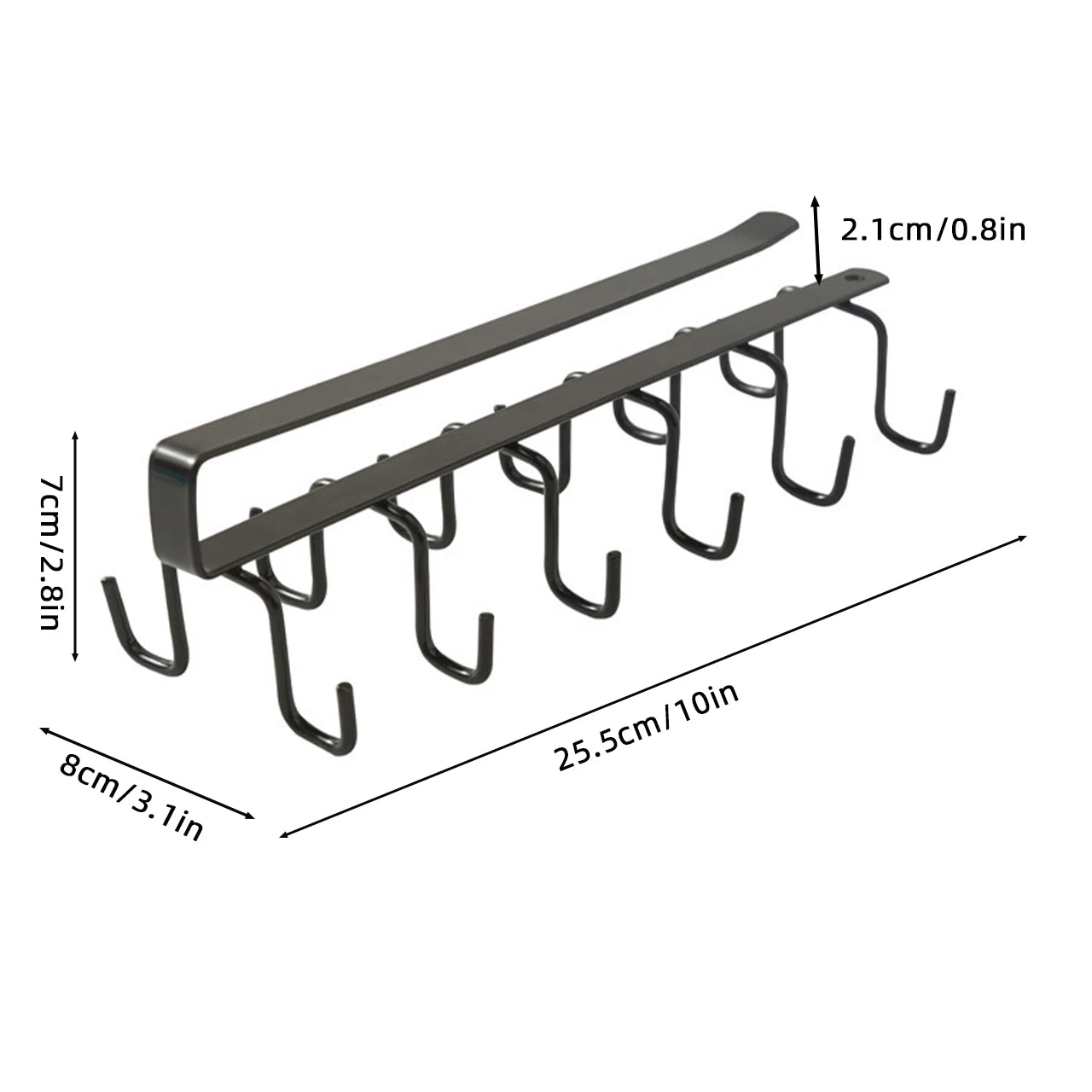 12-Hook Storage Rack - Multi-Purpose Hanging Organizer for Belts, Scarves & Ties