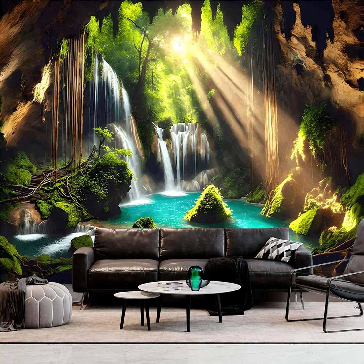 Nature Tapestry Forest Tree Sea Cave Wall Hanging