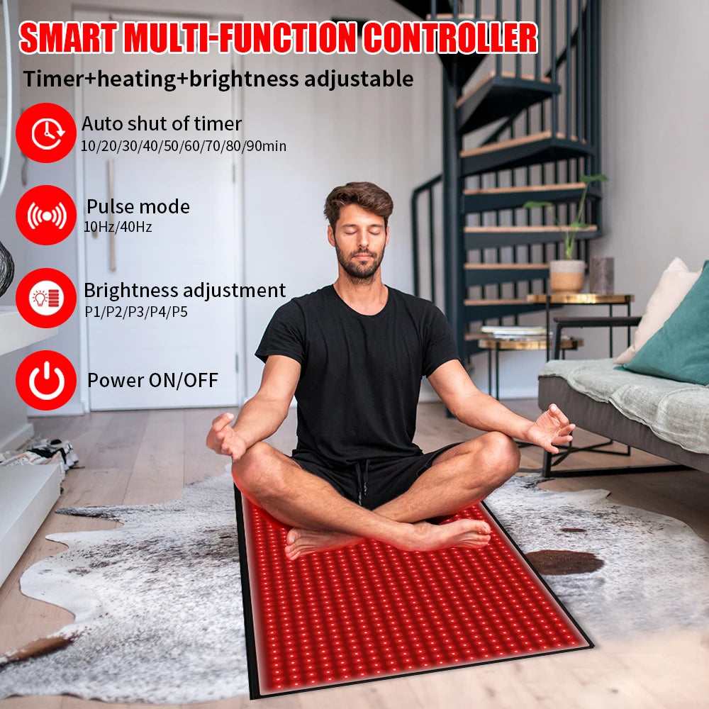 Full Body Red Light Therapy Mat - LED Light Relief Pad for Muscle Recovery & Inflammation