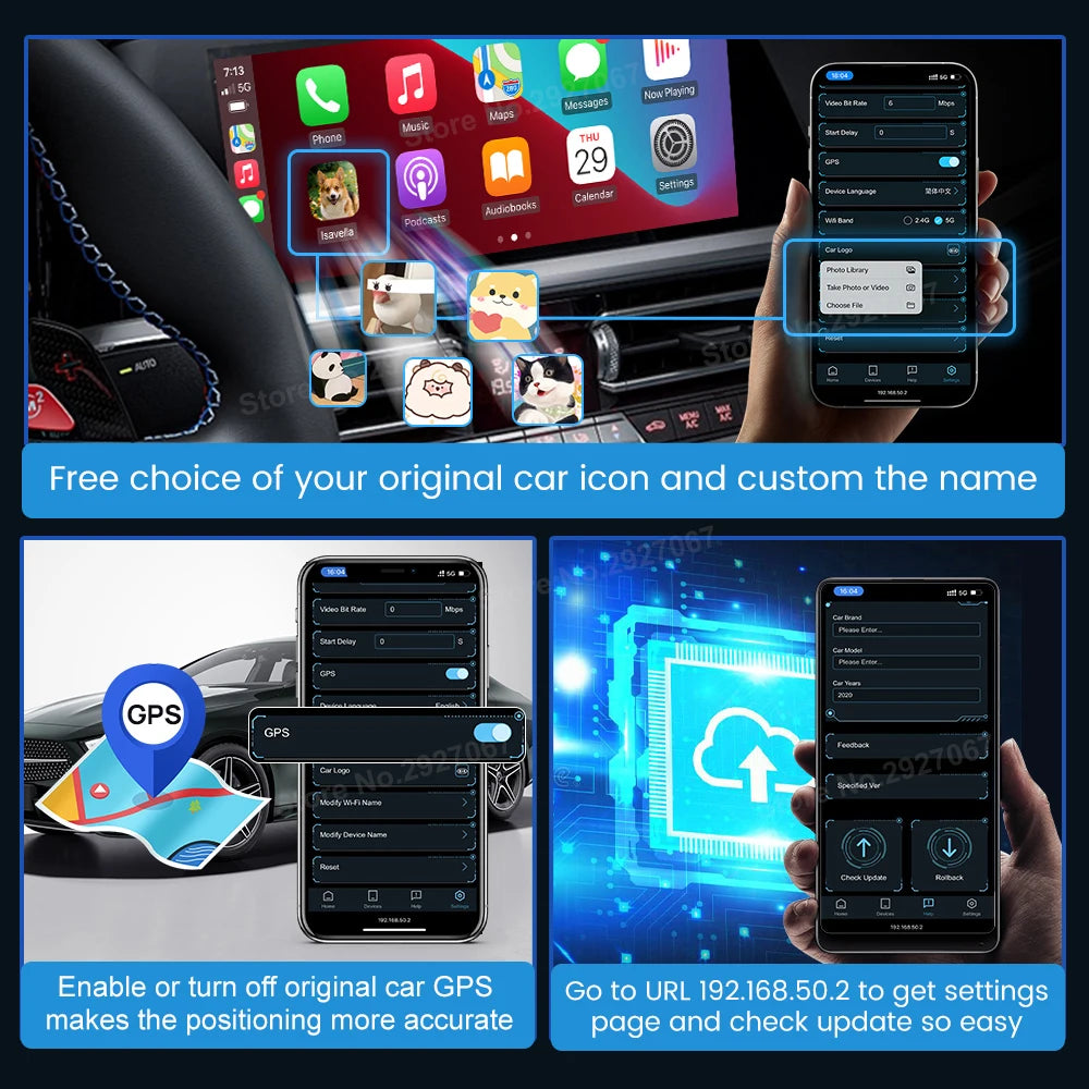 CarlinKit Wireless CarPlay & Android Auto Adapter | 5.0 / 4.0 | Plug & Play, Auto-Connect