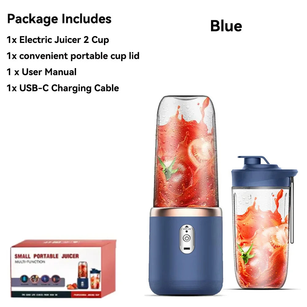 Portable Electric Juicers Blue Pink ABS Cup Multifunction