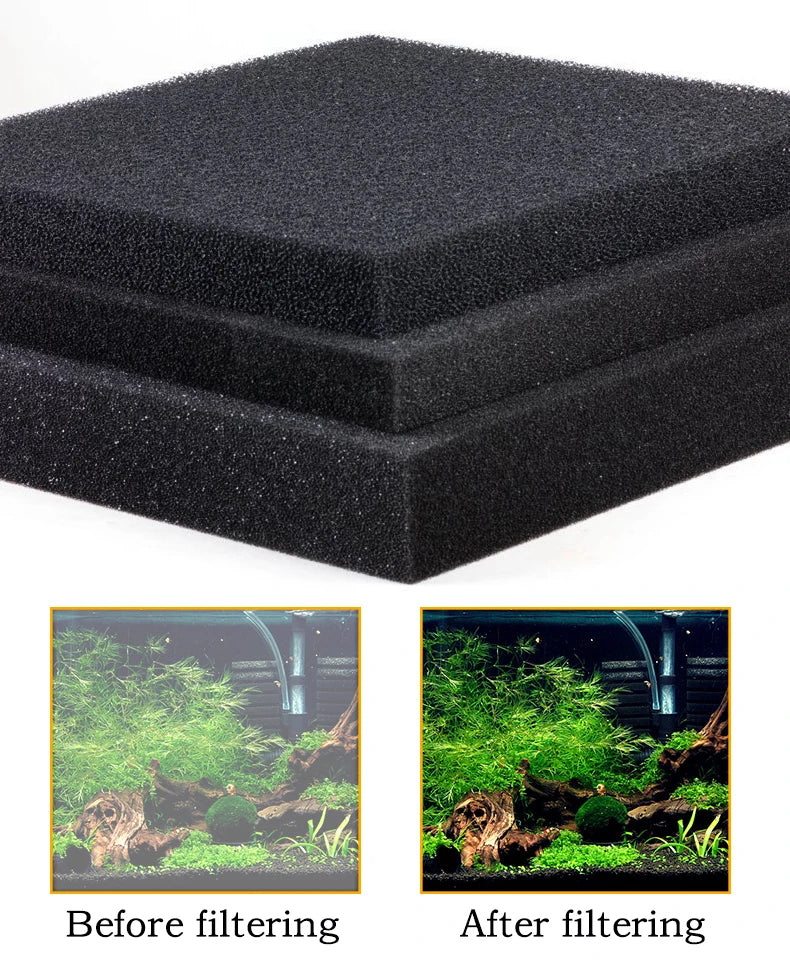 Aquarium Bio Sponge Filter Media | Cut-to-Fit Foam Pads for Fish Tanks & Koi Ponds | 15/25/35/50 PPI