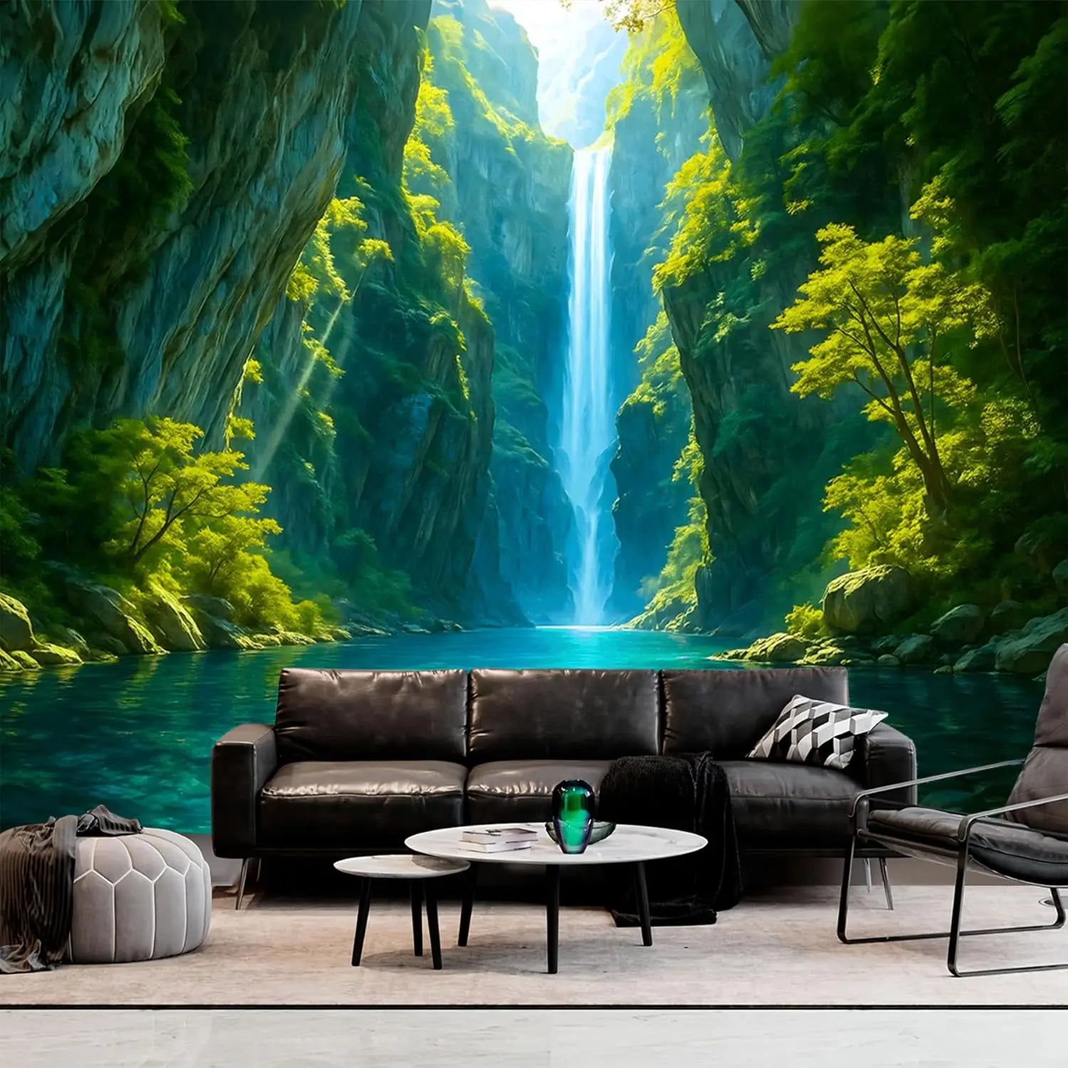 Nature Tapestry Forest Tree Sea Cave Wall Hanging