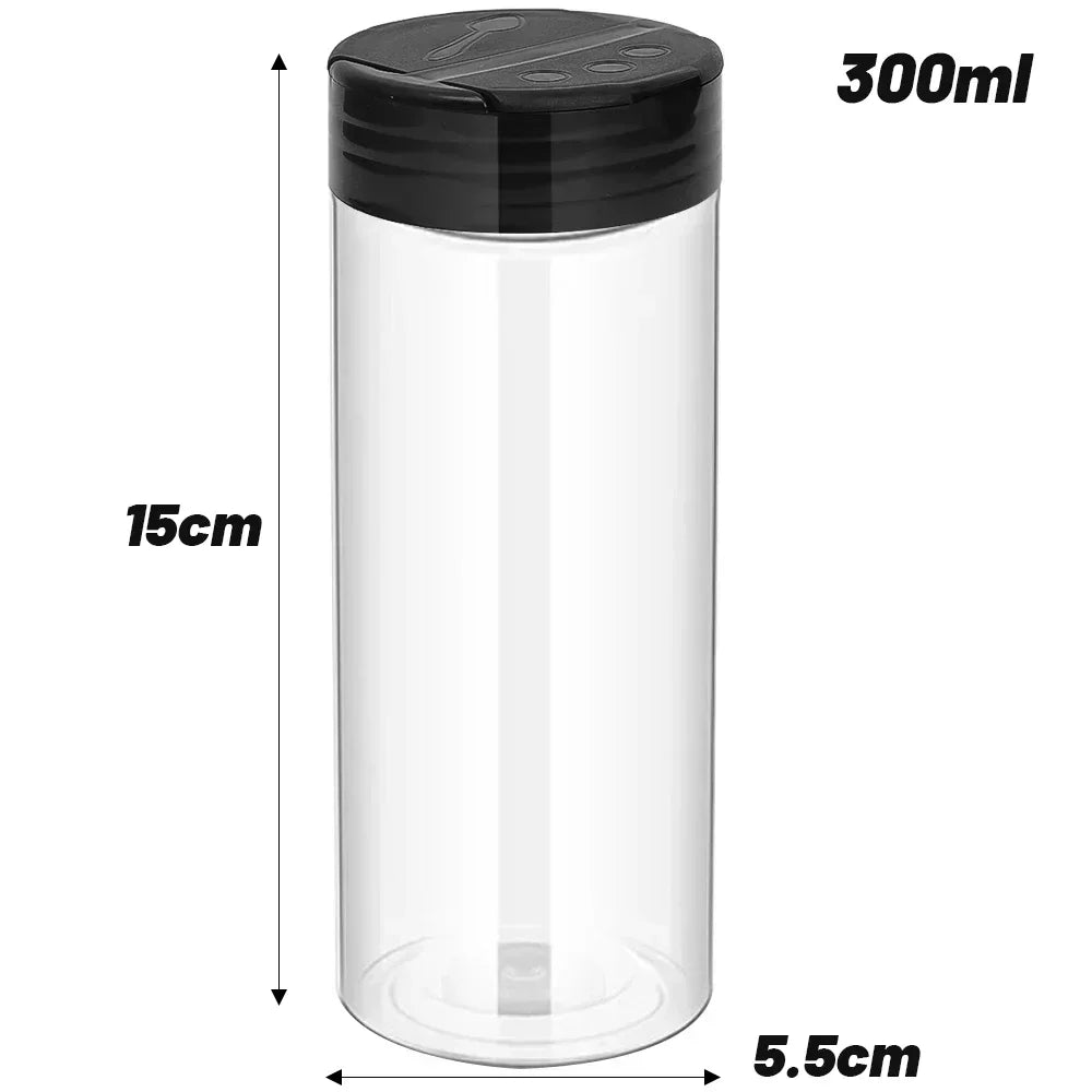24-1PCS Transparent Seasoning Jars Reusable