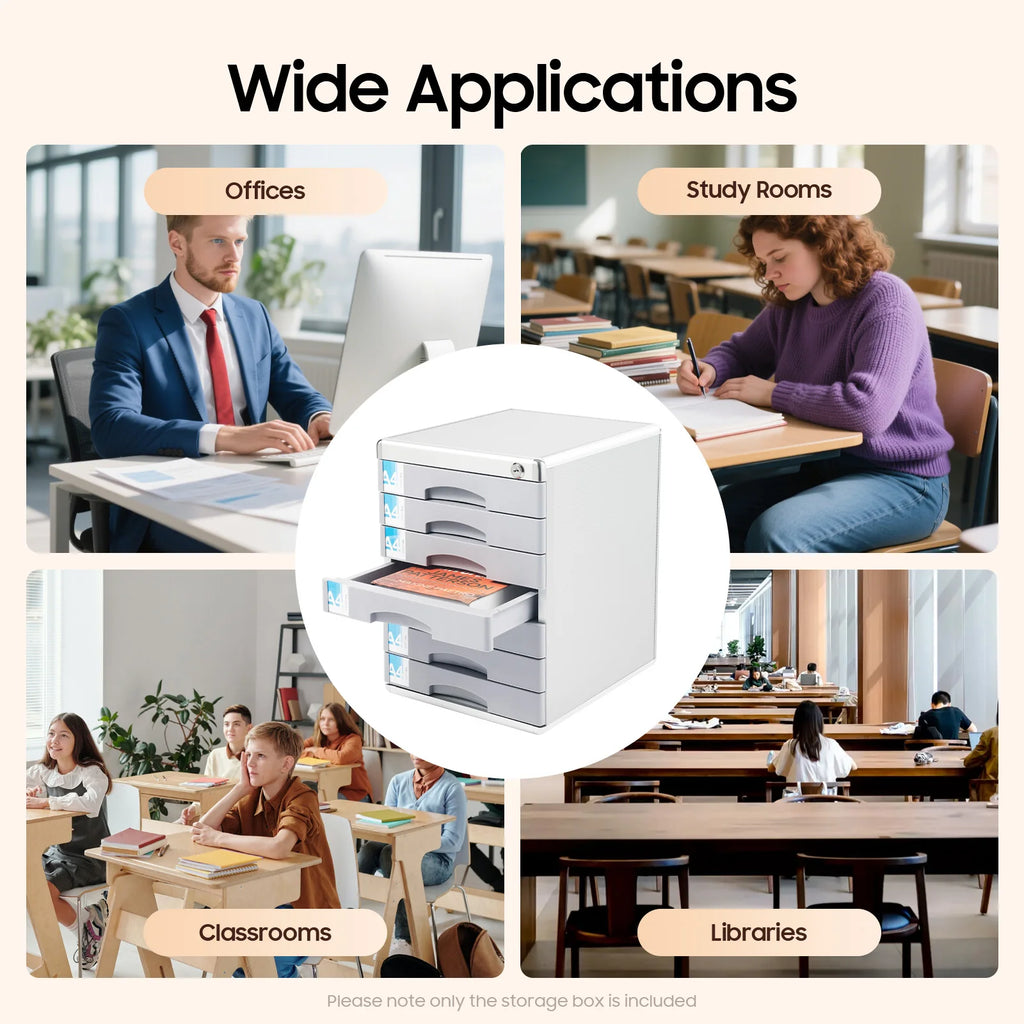 7-Tier Document Labeling Box - Multi-Layer Desktop File Organizer & Storage