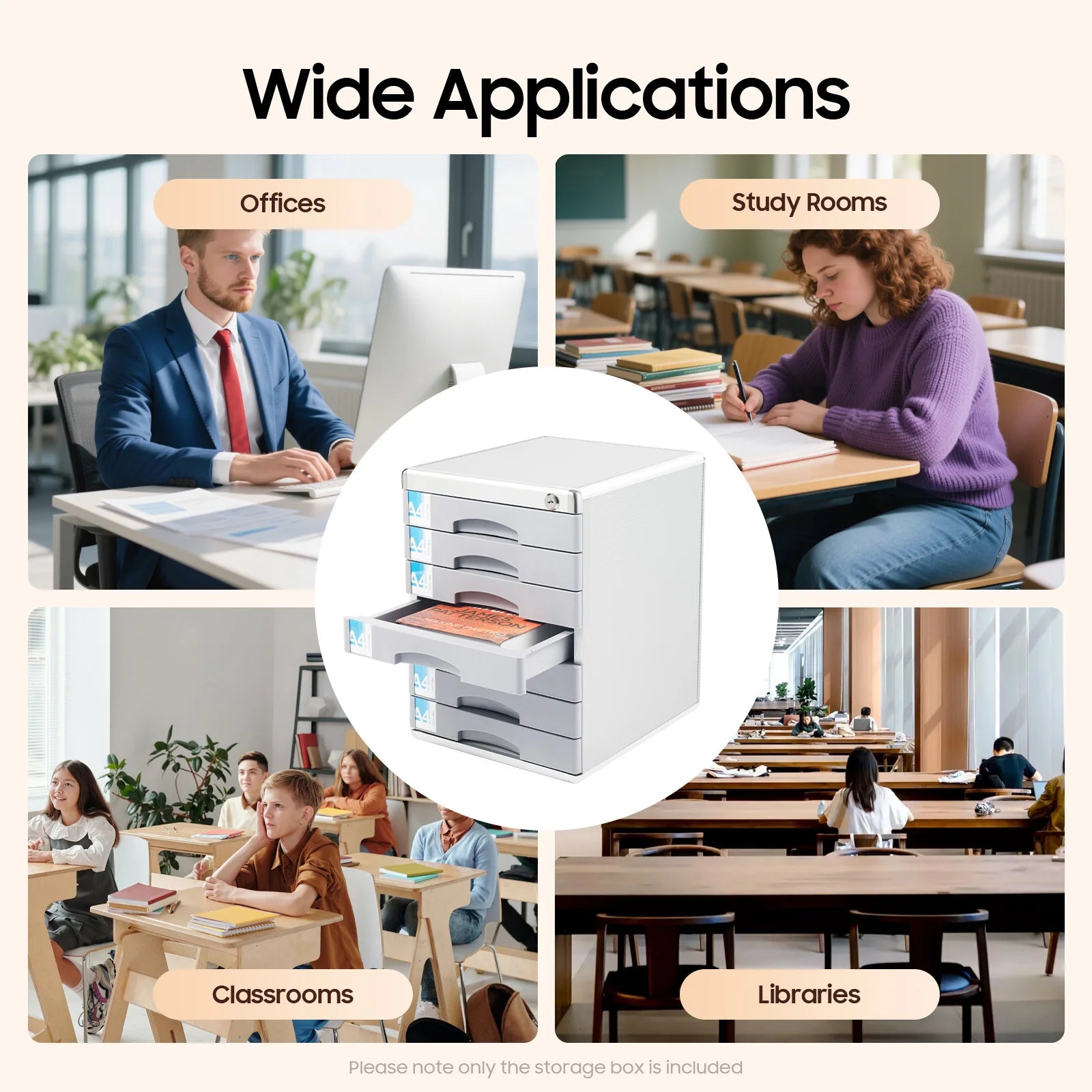 7-Tier Document Labeling Box - Multi-Layer Desktop File Organizer & Storage