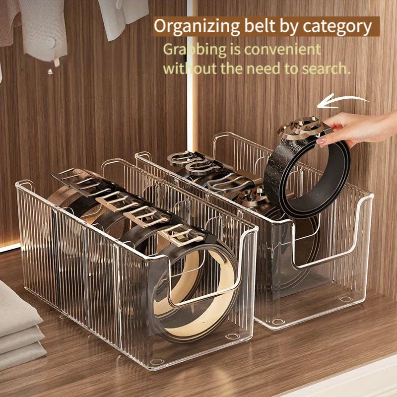 5-Grid Belt Organizer - Space-Saving Belt Storage Rack for Closet