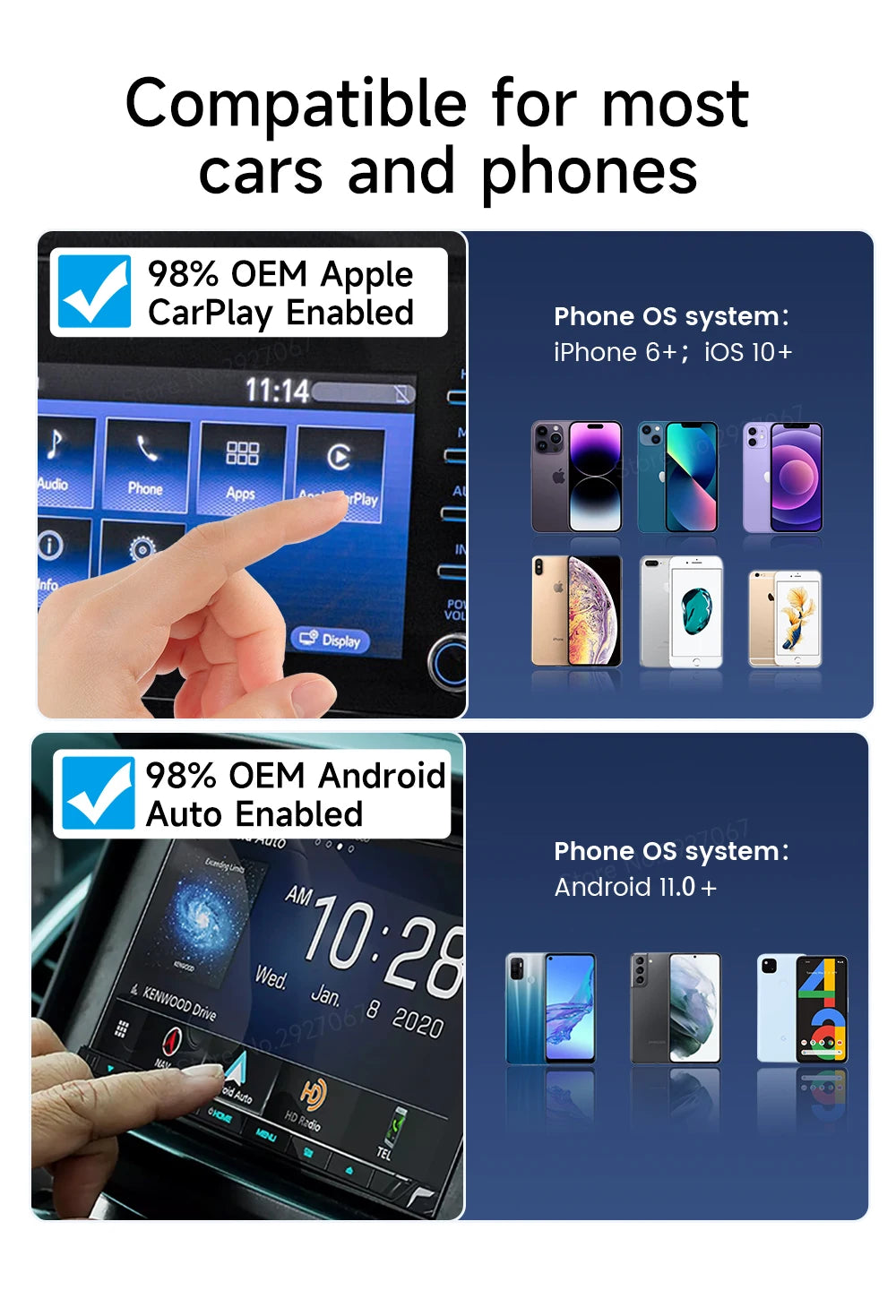 CarlinKit Wireless CarPlay & Android Auto Adapter | 5.0 / 4.0 | Plug & Play, Auto-Connect