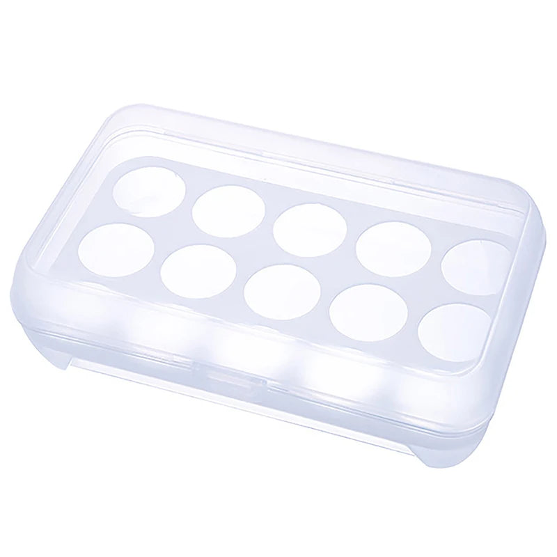 15-Grid Egg Storage Tray - Compact Refrigerator Egg Holder for Daily Use