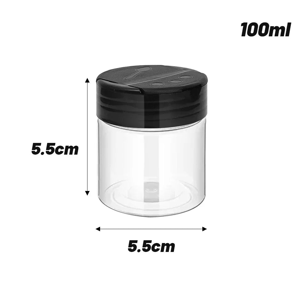 24-1PCS Transparent Seasoning Jars Reusable