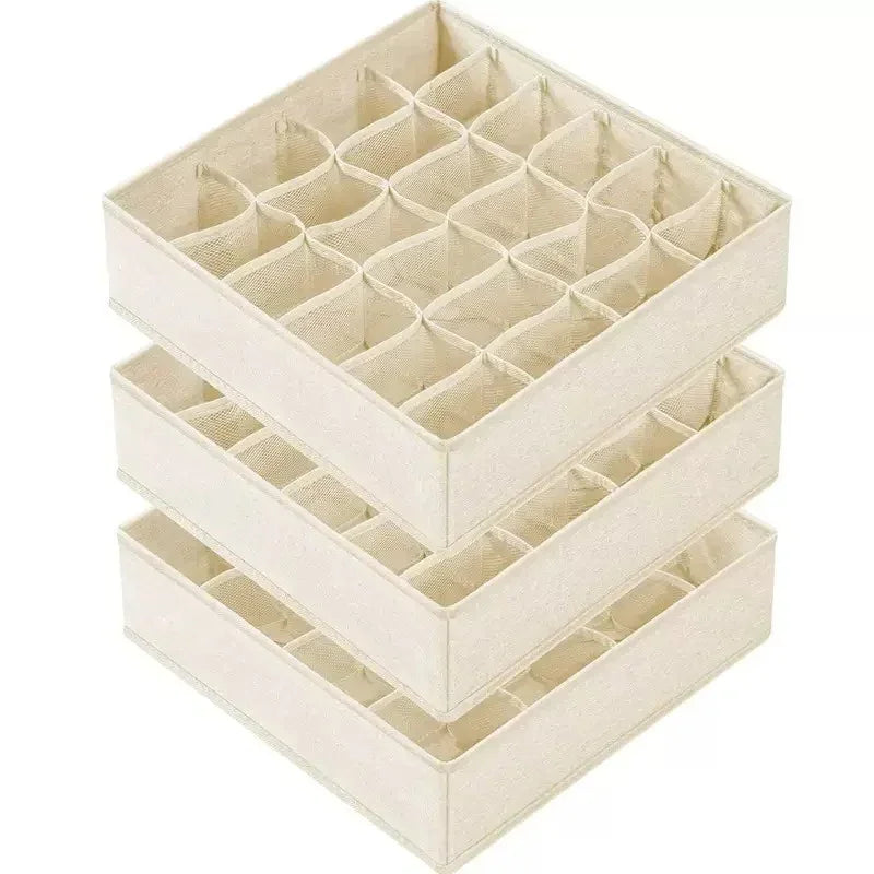 Wardrobe Underwear Organizer - Divided Storage Bins for Socks, Bras & Ties