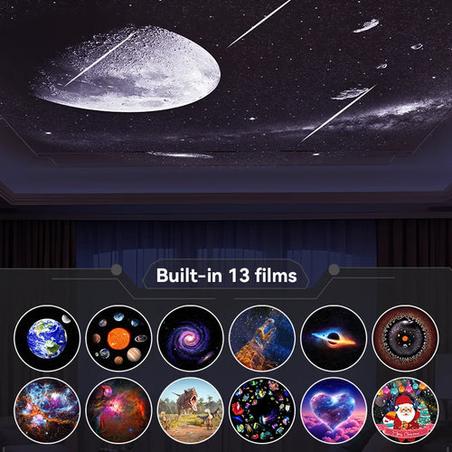 13-in-1 Galaxy Star Projector - Ultra HD Night Light with Rotating Planetarium Effects