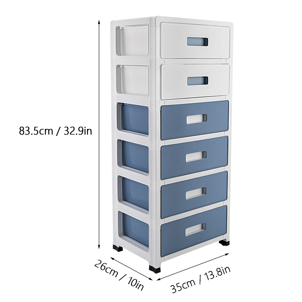 6-Tier Storage Drawer Cabinet - Large Capacity Home Office & Bedroom Organizer