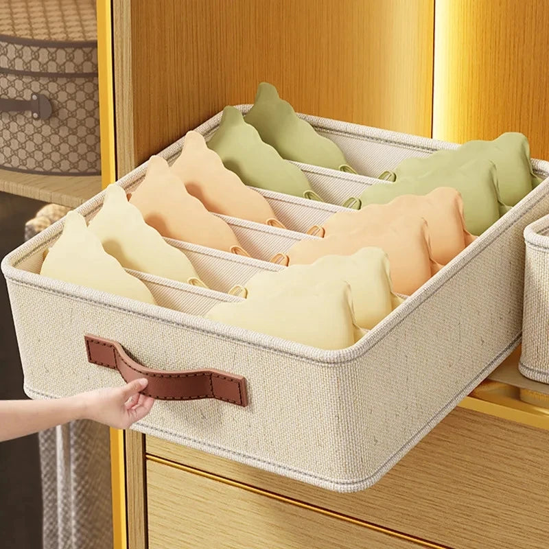 Underwear & Sock Storage Box - Compartmentalized Drawer Organizer for Clothes